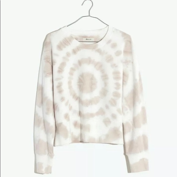 Madewell Tie-Dye Sweatshirt in Cream and Brown - Picture 1 of 3